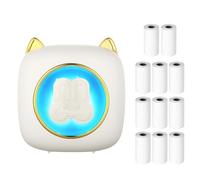 Imprimante thermique portable avec connexion BT 203 DPI pour étiquettes d'image, bricolage, liste de menos, notes, journal, reçus, autocollant instantané avec 11 rouleaux de papier thermique 57 x 25