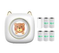 Imprimante thermique portable avec connexion BT 203 DPI pour étiquettes d'image, bricolage, liste de menos, notes, journal, reçus, autocollant instantané avec 1 rouleau de papier thermique et 5