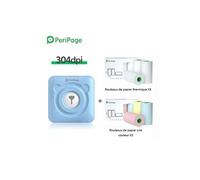 Imprimante thermique portable Bluetooth PeriPage A6 sans encre 304dpi Bleu Version Internationale avec 6 Papier