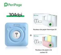 Imprimante thermique portable Bluetooth PeriPage A6 sans encre 304dpi Bleu Version Internationale avec 6 Papier