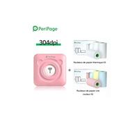 Imprimante thermique portable Bluetooth PeriPage A6 sans encre 304dpi Rose Version Internationale avec 6 Papier