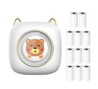 Imprimante thermique portable BT Connexion 203 DPI pour étiquettes d'images, bricolage, liste de menos, notes, journal, reçus, autocollant instantané avec 11 rouleaux de papier thermique 57 x 25 mm