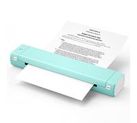 Imprimante thermique portable - Imprimante sans fil A4 pour ordinateurs portables - Idéale pour la maison et le bureau (blanc vert)
