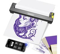 Imprimantes portables sans fil pour voyage, portable, thermique, Bluetooth, sans encre - Support d'imprimante 21,6 x 27,9 cm - Lettre américaine et légale - A4 et A5 - Avec 10 papiers thermiques pliés