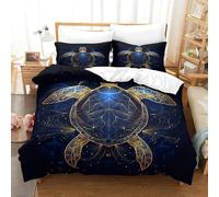 Imprimé 3D Sea Turtle Art-Digital Fantasy Design Ensemble De Literie avec Microfibre Super Douce Et Respirante Set De Housse De Couette 3 Pièces Et Taie d'oreiller Super King（260x220cm）