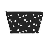 Imprimé à Pois Blancs Noirs, Trousse de Toilette Trousse de Maquillage Sac à cosmétiques Trousse de Toilette de Voyage Portable