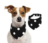 Imprimé à Pois Noirs et Blancs,Bandanas pour Chien, écharpe en Coton, Bavoirs réglables pour Animaux de Compagnie,M