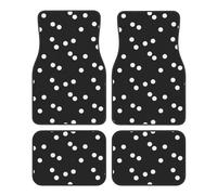 Imprimé à Pois Noirs et Blancs,Lot de 4 Tapis de Sol pour Voiture, Tapis de Sol antidérapants pour véhicule