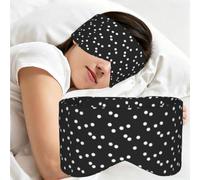 Imprimé à pois noirs et blancs, Masque de sommeil pour la maison, les voyages et le travail posté, couvrant entièrement les yeux et bloquant la lumière