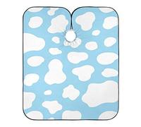 Imprimé À Pois Vache Bleu Et Blanc Cape De Coupe Accessoires Cape De Cheveux Anti-Taches Robe De Coiffure Pour Barbiers Instituts De Beauté Salon 140X168Cm