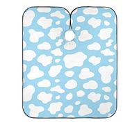 Imprimé À Pois Vache Bleu Et Blanc Peignoir Coiffure Imperméable Cape De Cheveux Anti-Taches Cape De Coupe Pour Salon Instituts De Beauté Barber 140X168Cm