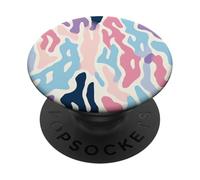 Imprimé Animal Abstrait Rose Pastel Bleu PopSockets PopGrip Adhésif