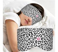Imprimé animal avec forme de baiser, Masque de sommeil pour la maison, les voyages et le travail posté, couvrant entièrement les yeux et bloquant la lumière