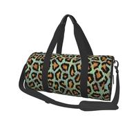 Imprimé Animal Chic léopard Bleu Sarcelle, Sac de Voyage de Grande capacité, Sac à Main Rond, Sac de Voyage de Sport, fourre-Tout, Sac de Fitness