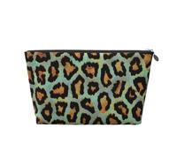 Imprimé Animal Chic léopard Bleu Sarcelle, Trousse de Toilette Trousse de Maquillage Sac à cosmétiques Trousse de Toilette de Voyage Portable