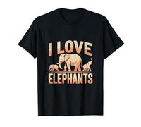 Imprimé Animal de la Famille « I Love Elephants » T-Shirt