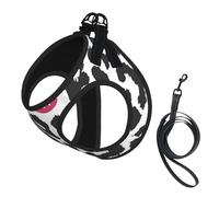 Imprimé Animal en Forme de Baiser,Harnais pour Animaux de Compagnie, Harnais réfléchissant réglable pour Chien,S