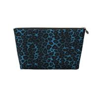 Imprimé Animal léopard Bleu Cool, Trousse de Maquillage Trousse à cosmétiques Trousse de Toilette de Voyage Portable Pochette de Toilette