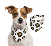 Imprimé Animal léopard Noir à Paillettes dorées,Bandanas pour Chien, écharpe en Coton, Bavoirs réglables pour Animaux de Compagnie,M