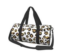 Imprimé Animal léopard Noir à Paillettes dorées, Sac de Voyage de Grande capacité, Sac à Main Rond, Sac de Voyage de Sport, fourre-Tout, Sac de Fitness