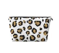 Imprimé Animal léopard Noir à Paillettes dorées, Trousse de Toilette Trousse de Maquillage Sac à cosmétiques Trousse de Toilette de Voyage Portable