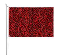 Imprimé animal léopard rouge,Drapeau de jardin, bannière décorative, drapeau double face, 2 x 3 pieds, pour extérieur et intérieur