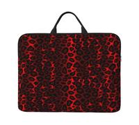 Imprimé Animal léopard Rouge foncé,Housse pour Ordinateur Portable 14 Pouces, Sacoche pour Ordinateur Portable, Mallette avec poignée