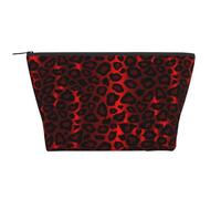 Imprimé Animal léopard Rouge foncé, Trousse de Toilette Trousse de Maquillage Sac à cosmétiques Trousse de Toilette de Voyage Portable