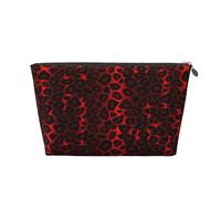 Imprimé Animal léopard Rouge foncé, Trousse de Toilette Trousse de Maquillage Sac à cosmétiques Trousse de Toilette de Voyage Portable