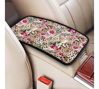 Imprimé animal tigre léopard rose et fleurs,Coussin de protection universel pour accoudoir de console centrale de véhicule, doux et confortable, pour poignée de maintien.