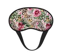 Imprimé animal tigre léopard rose et fleurs,Masques de sommeil occultants, cache-yeux couvrants, masques de sommeil anti-lumière