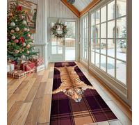 Imprimé Animal Tigre Tapis de Sol de Cuisine Rayé Chat Paillasson d'Entrée Antidérapant Plaid Fauve Tapis de Couloir Long Absorbant et Décoratif pour Devant Evier et Chambre