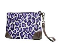 Imprimé Animal Violet,Sacs à Main en Cuir PU pour Femmes, Pochette à Fermeture éclair, Portefeuille, Sac à Main avec dragonne