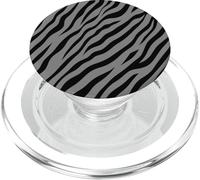 Imprimé Animal zèbre Noir Gris rayé Y2K Esthétique Girly PopSockets PopGrip pour MagSafe