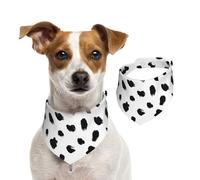 Imprimé Animalier Dalmatien Pictural,Bandanas pour Chien, écharpe en Coton, Bavoirs réglables pour Animaux de Compagnie,L