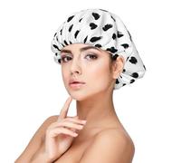 Imprimé animalier dalmatien pictural,Bonnet de nuit en satin pour adulte - Bonnet de nuit élastique pour femme, couvre-cheveux de nuit