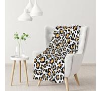 Imprimé Animalier léopard Pierre Safari,Couverture Douce et Chaude en Flanelle Anti-Boulochage 76 x 102 cm