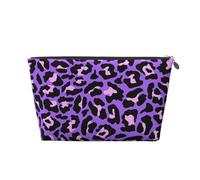 Imprimé Animaux léopard Rose Violet Fluo, Trousse de Toilette Trousse de Maquillage Sac à cosmétiques Trousse de Toilette de Voyage Portable
