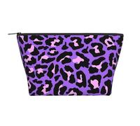 Imprimé Animaux léopard Rose Violet Fluo, Trousse de Toilette Trousse de Maquillage Sac à cosmétiques Trousse de Toilette de Voyage Portable