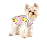 Imprimé Avocat Rose,T-Shirt sans Manches en Coton pour Animaux de Compagnie, Gilet Respirant, Extensible et Doux,M