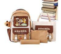 Imprimé Capybara Mignon, Organisateur De Sac À Dos Polyvalent, Sac À Livres De Grande Taille Avec Étui À Crayons, Léger Et Résistant À L'usure, Ensemble De À Dos D'école Combiné, Ensemble De Sacs