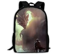 Imprimé Cartable Scolaire Dragon Ancien Sac À Dos Scolaire Imperméable Sacs De Voyage pour Loisir, Randonnéebureau, Trekking, 42X32X14Cm