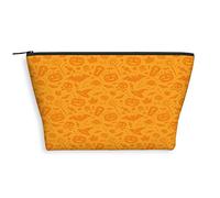 Imprimé carte de l'île, trousse de maquillage, carte au trésor rétro, pour sac à main, pochette de voyage à fermeture éclair pour femme, sac de rangement, crème, Orange_8, Taille unique, Trousse de