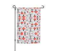 Imprimé champignons de dessin animé pour jardin, cour, vacances, fête, mariage, décoration extérieure, maison, porche, ferme, drapeau extérieur saisonnier