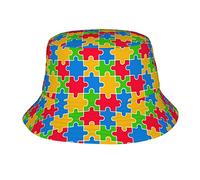 Imprimé Chapeau de Soleil Mois de Sensibilisation à l'Autisme Chapeaux de Soleil de Plage Pliable Bonnet de Soleil pour pêche Hommes Adultes