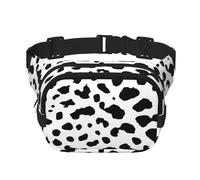 Imprimé Chien Dalmatien Tache Noire,Sac Banane carré Double Couche, Sac de Poitrine