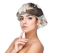 Imprimé chien Shih Tzu,Bonnet de nuit en satin pour adulte - Bonnet de nuit élastique pour femme, couvre-cheveux de nuit