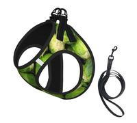 Imprimé Chou de Bruxelles Vert,Harnais pour Animaux de Compagnie, Harnais réfléchissant réglable pour Chien,M