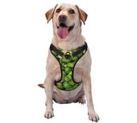 Imprimé Chou de Bruxelles Vert,Harnais pour Animaux de Compagnie, Harnais réfléchissant réglable pour Chien,L
