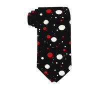 Imprimé Cravates Points Blancs Et Rouges Cravates Pour Fête Cravate | Imprimé Cravates Durable Polyester Ties Pour Affaires Bureau Occasions Spéciales Cravate Homme